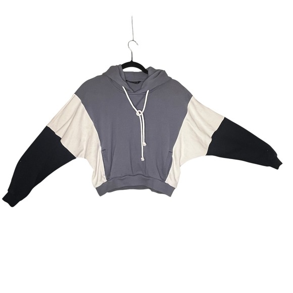 Abercrombie Fitch Colorblock Hoodie Cropped Sweatshirt Women S Streetwear Cozy - Picture 10 of 12